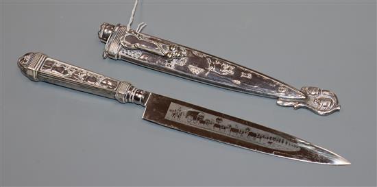 An Argentinian plated gaucho decorated knife